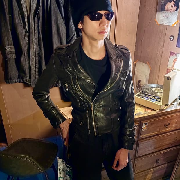 Korean Lambskin double zip-up rider jack