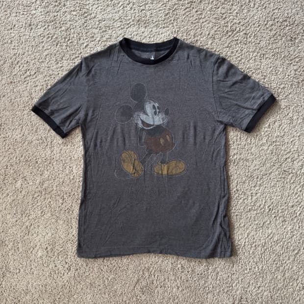 빈티지 디즈니 미키마우스 링거 티셔츠