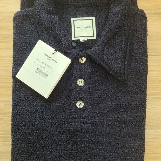 [정품/새상품] 우영미 트위드 폴로 티셔츠 네이비