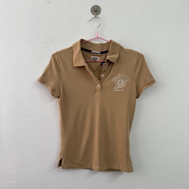 S 타미 딱붙핏 브라운 티셔츠