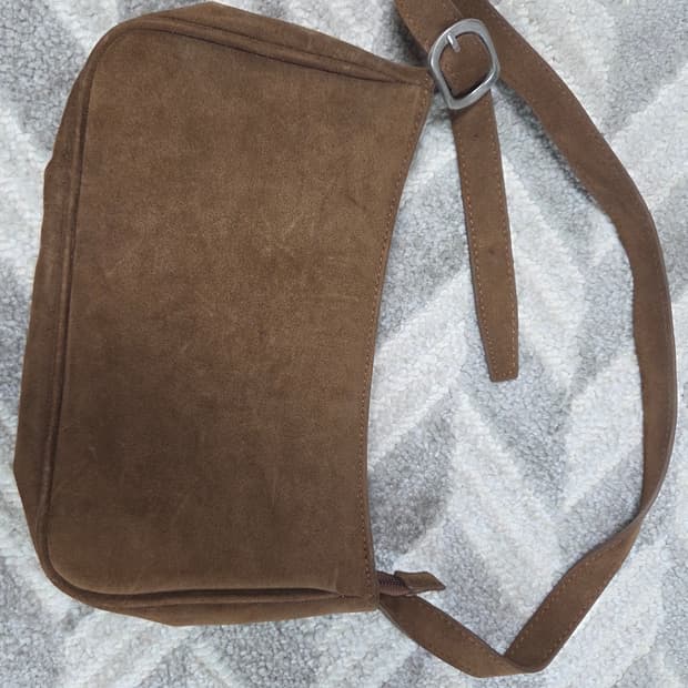 스웨이드 브라운 숄더백