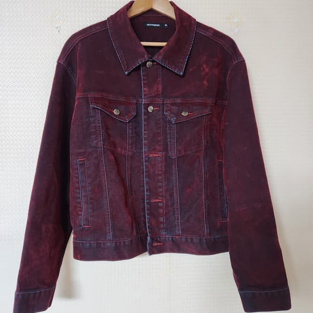 낫포너드 벨벳 데님 트러커 자켓 와인 XL 105