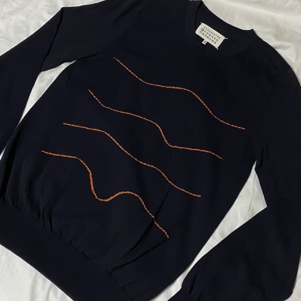 마틴 마르지엘라 웨이브라인 자카드 니트 아카이브