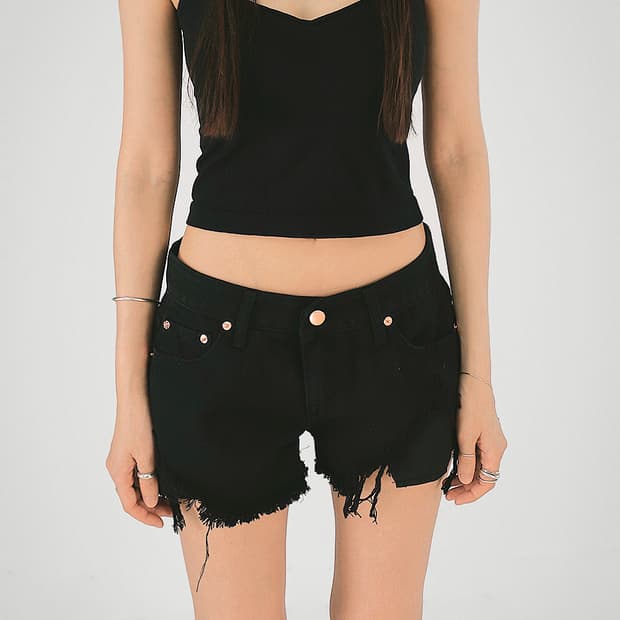 ootj 로우라이즈 데미지 코튼 숏팬츠