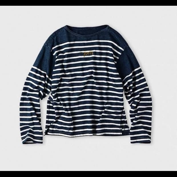 45R 스트라이트 보더 티셔츠 롱슬리브