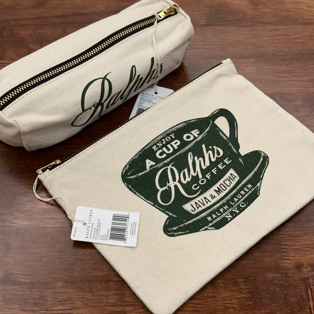[새제품] 폴로 랄프로렌 랄프스 커피 굿즈 필통, 파우치 세트