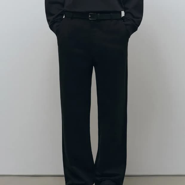 25fw 무신사 브러쉬드 레귤러 핏 치노 팬츠 블랙 34