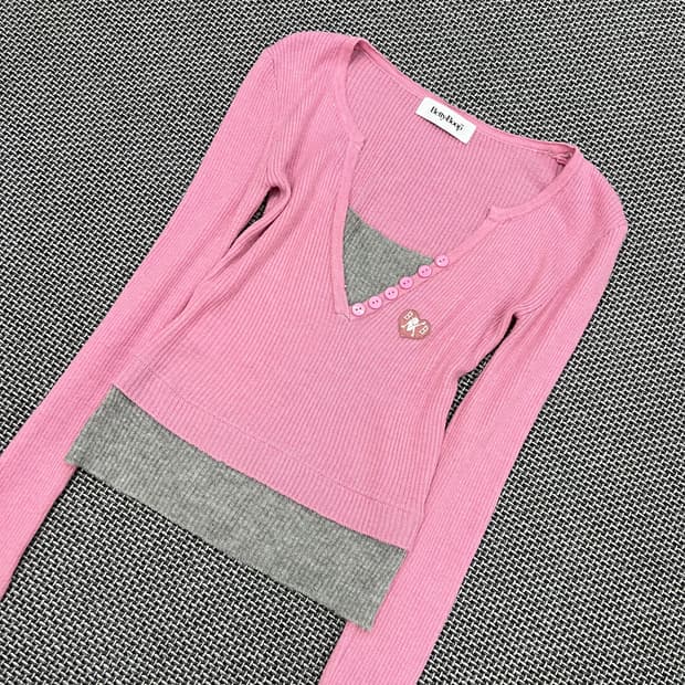 베티붑 레이어드 핑크 롱슬리브