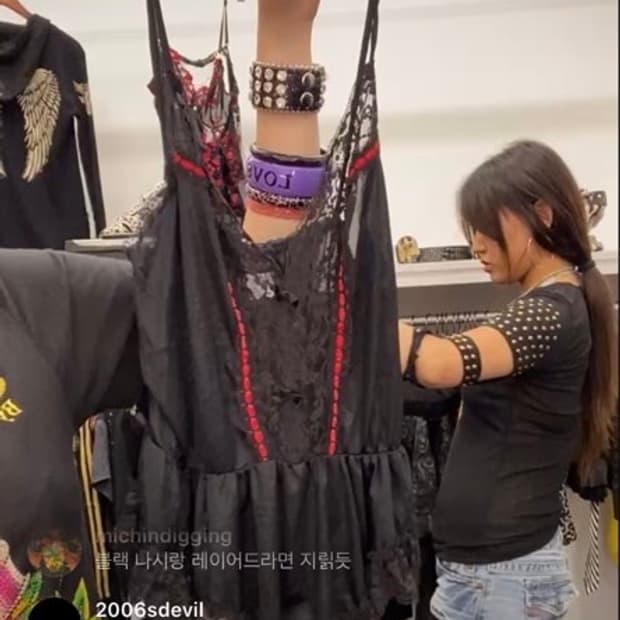 고스 고스로리 고딕 슬립 슬리스리스 란제리 장미 레드