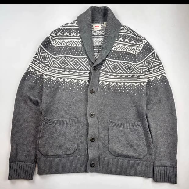 리바이스 노르딕 패턴 니트 가디건