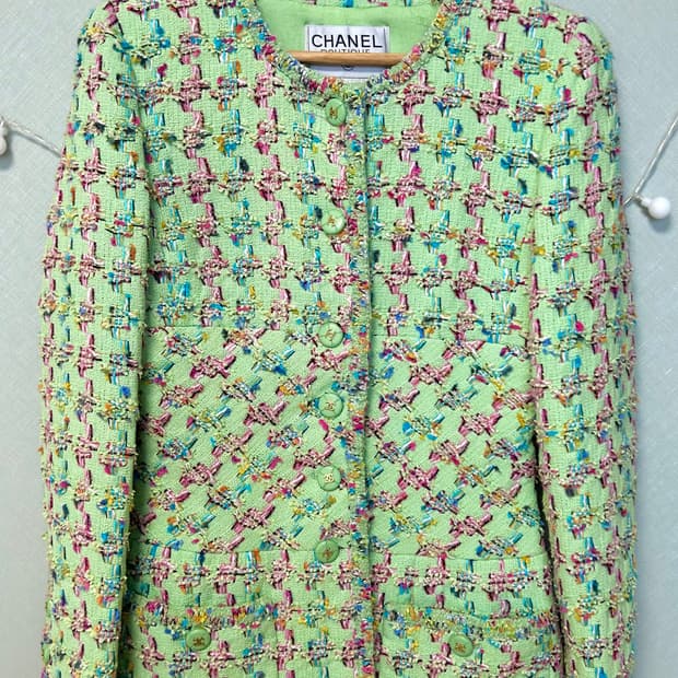샤넬 1995 S/S collection 민트그린 트위드자켓