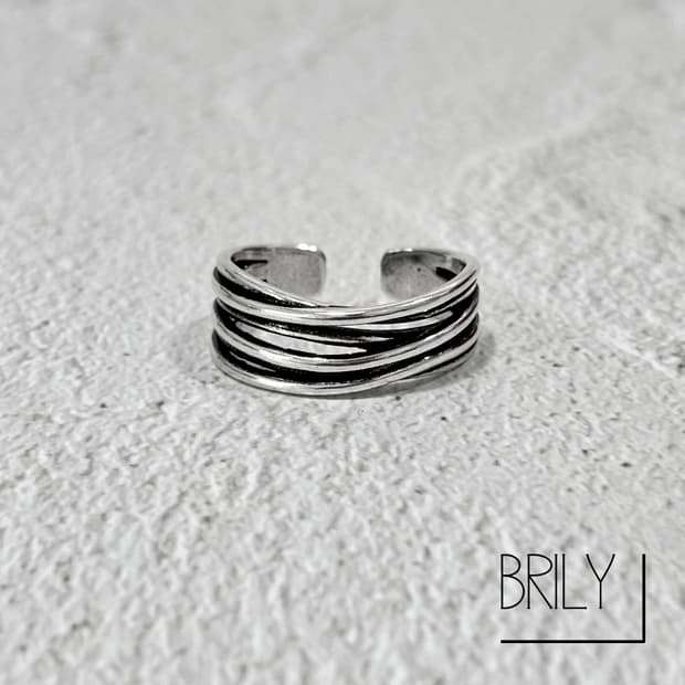 [Unisex]JOE4 킹크 트위스트 925실버 오픈링 미니멀 볼드 반지