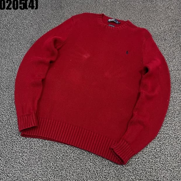 [M] 폴로 랄프로렌 피마코튼 레드 니트 스웨터 0205(4)