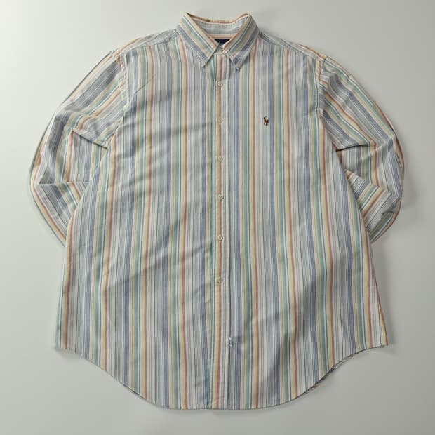 CJ463 XL 폴로 90s 레인보우 멀티스트라이프 셔츠 남방