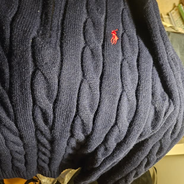 폴로 꽈배기 니트 남색 xl