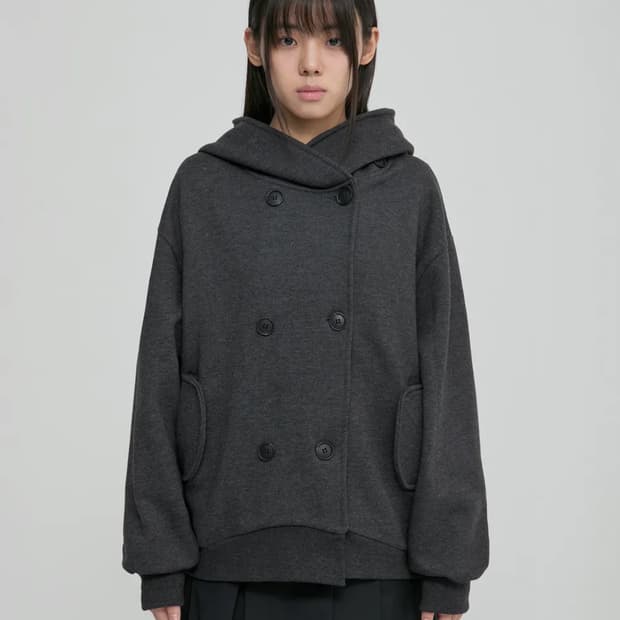 플레어업 더블 후디 차콜 