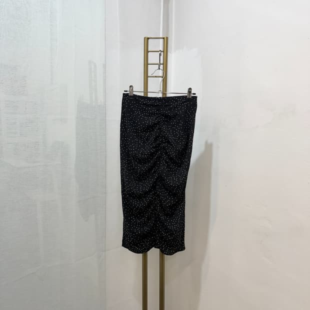 자라 zara 밴딩 도트 땡땡이 미디스커트 미디치마 5092