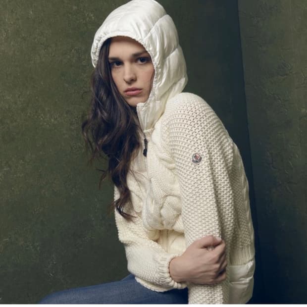 몽클레어 니트 구스다운 후드 집업(XS)