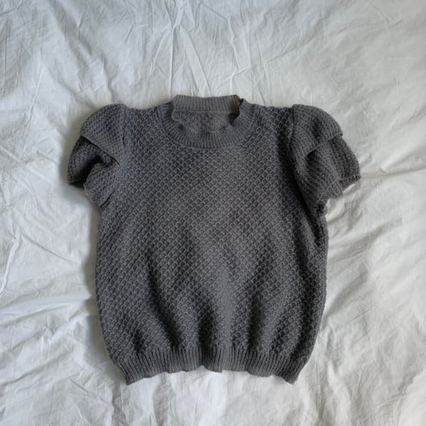 모헤어 프릴 니트 탑