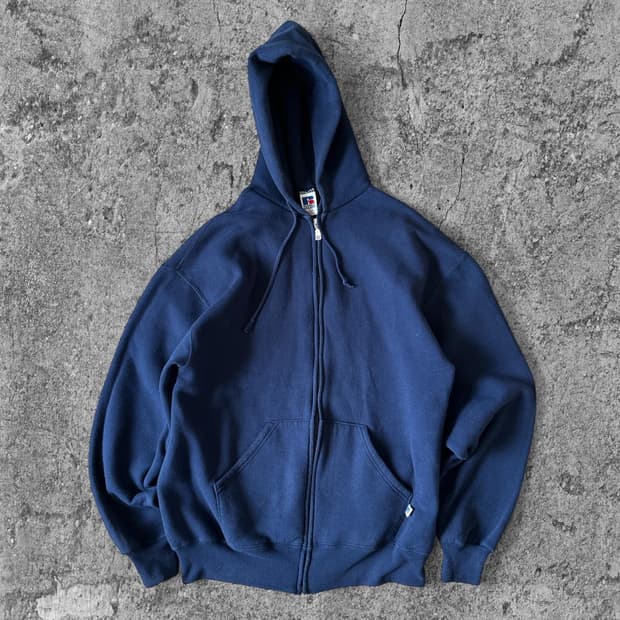 러셀 애슬레틱 스웻 후드집업 네이비