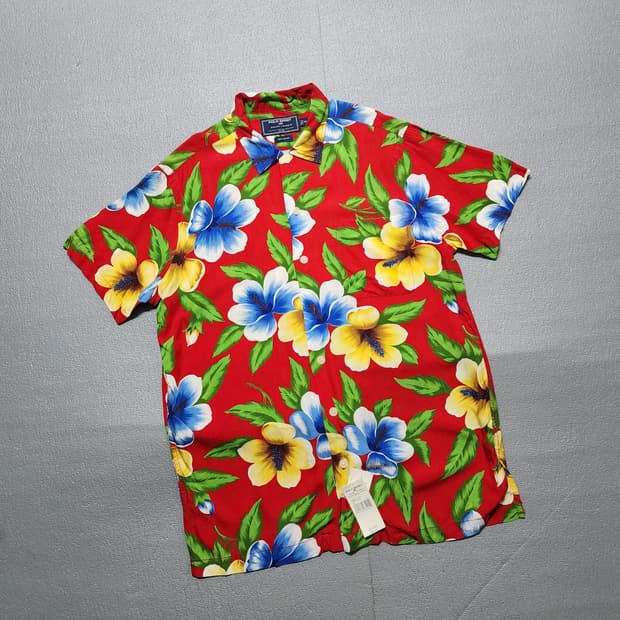 80s~90s 미사용 폴로 스포츠 랄프 로렌 알로하 셔츠