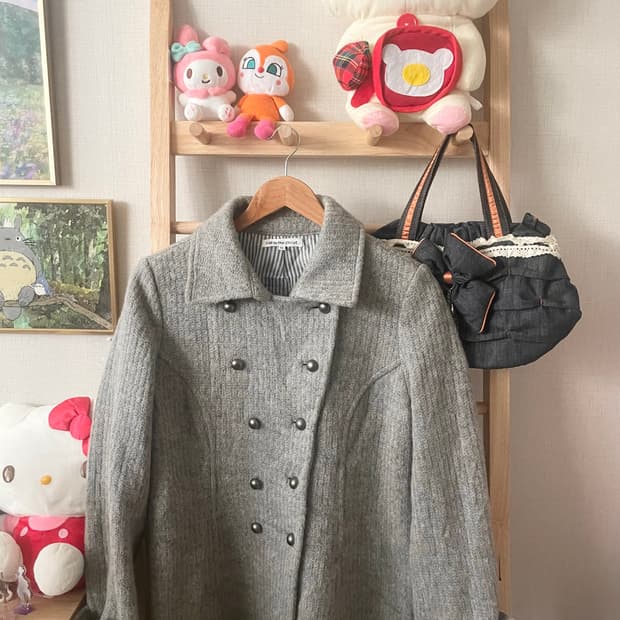 모리걸 빈티지 도쿄모리 그레이 투버튼 코트 🤍🩶