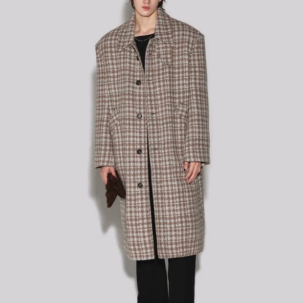 웨슬리휴스턴 체크 발마칸 코트 M사이즈