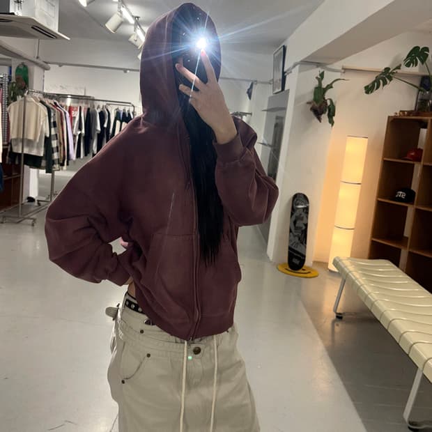 빔즈 BEAMS Faded Full Zip Hoodie