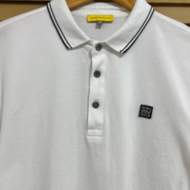 만다리나덕 남성 아이보리 PK카라반팔티셔츠 M