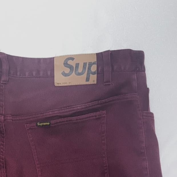 슈프림 코듀로이 팬츠 버건디 36 size