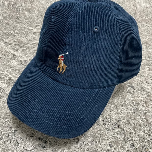 폴로Polo 컬러포니 네이비 코듀로이 캡 Free