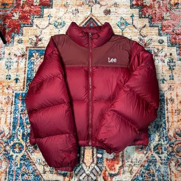 [M] 리 라이더스 버건디 크롭 패딩