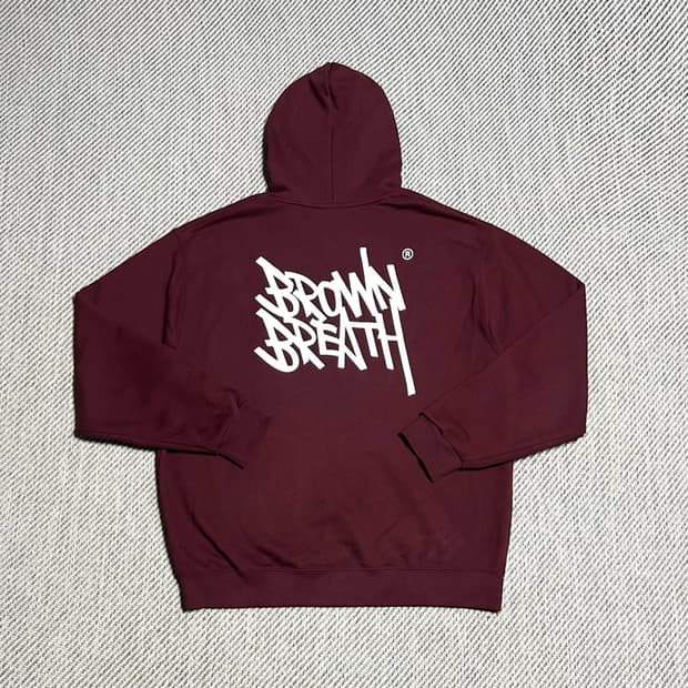 [XL] BrownBreath 브라운브레스 버건디 후드티
