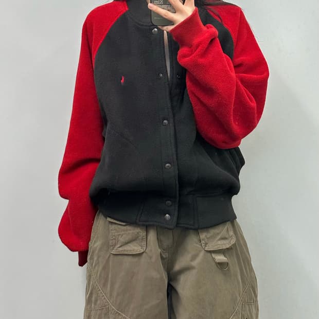 폴로 랄프로렌 90s 나그랑 배색 플리스 자켓 