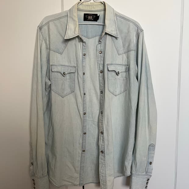 Rrl 웨스턴 콘쵸 샴브레이 셔츠