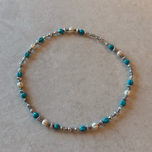 산호호박석 터키포인트 레이어드 목걸이