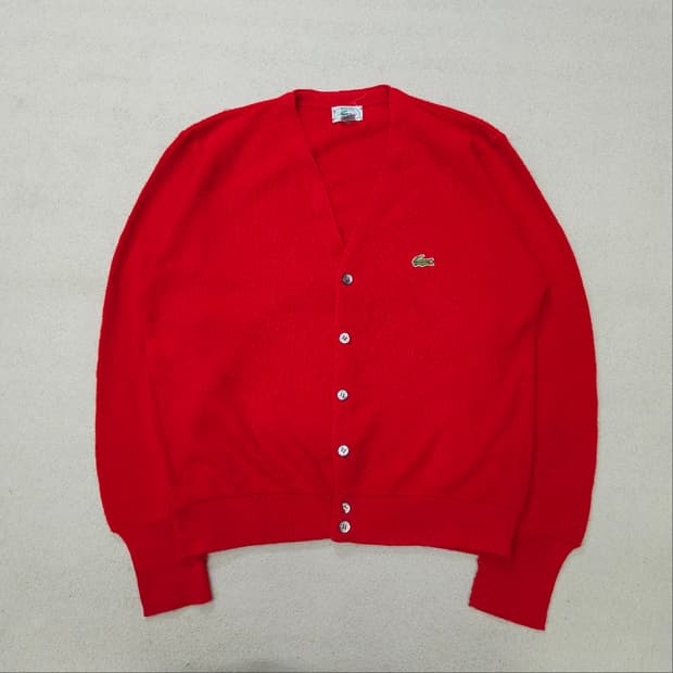 70s 라코스테 아크릴 가디건  made in usa