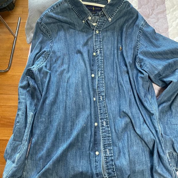폴로 랄프로렌 25FW 샴브레이 데님셔츠 xl 사이즈 팝니당