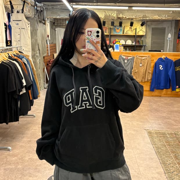 Gap 갭 블랙 플리스 후드티 #csz4276