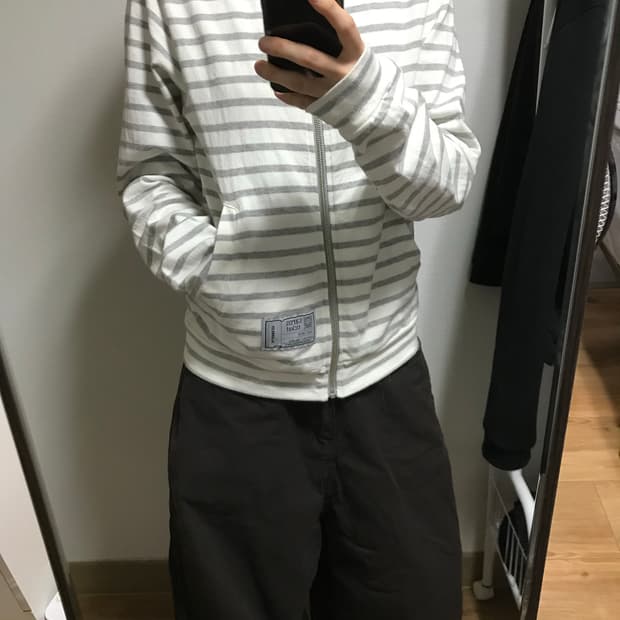 사로스 스트라이프 후드집업