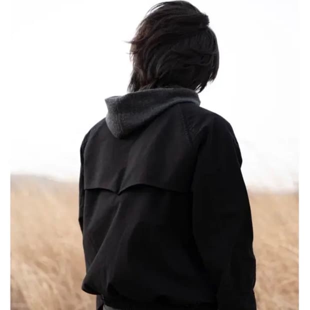 (2) ham 블랙 몰스킨 Harrington 자켓