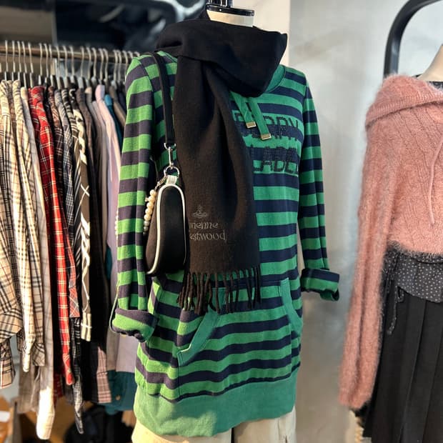 Burberry Green Stripe Long T-shirts