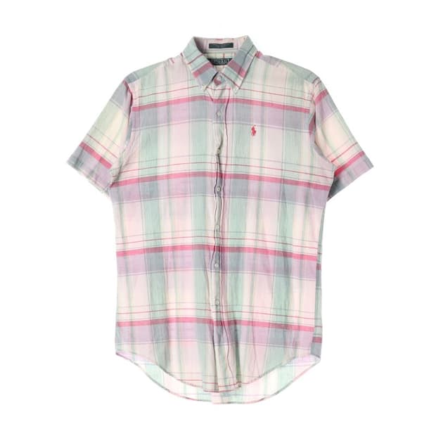 폴로 랄프로렌 파스텔 마드라스 체크 반팔 셔츠 XL