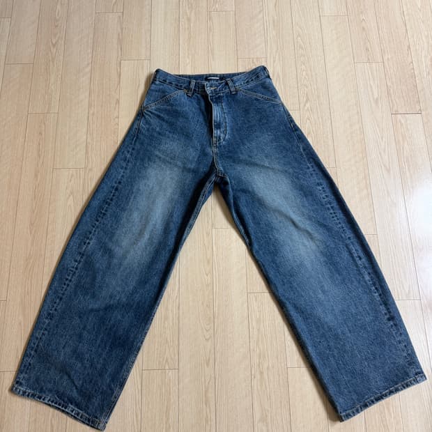 해칭룸 와커진 (와이드 커브진) 워시드 블루 3사이즈