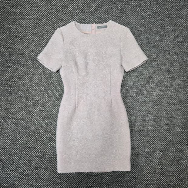 레티첼라 울60% 트위드 반팔 미니 원피스