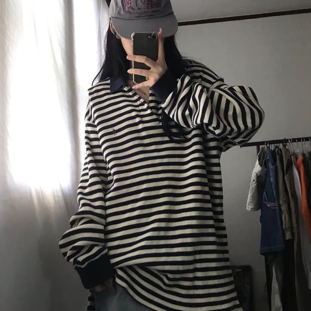폴로 와플 럭비티셔츠