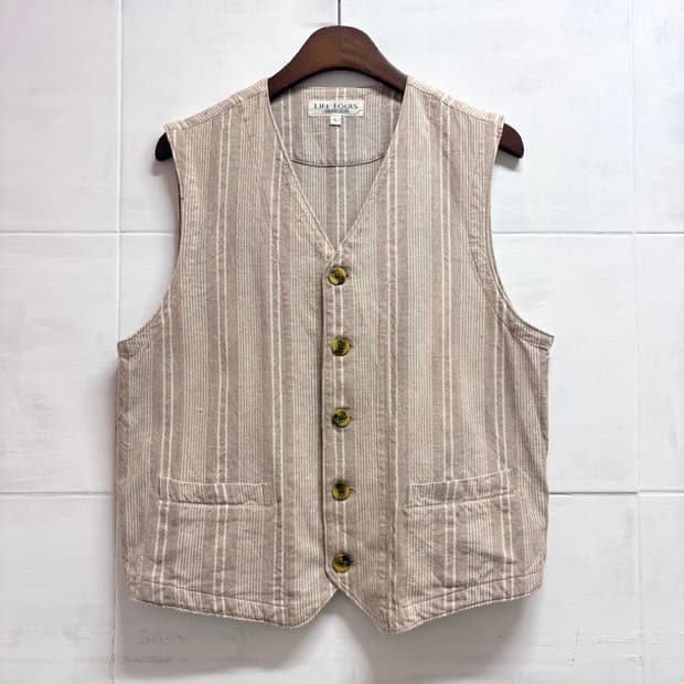 LIFE TOOLS 스트라이프 코튼 베스트 조끼 JPN