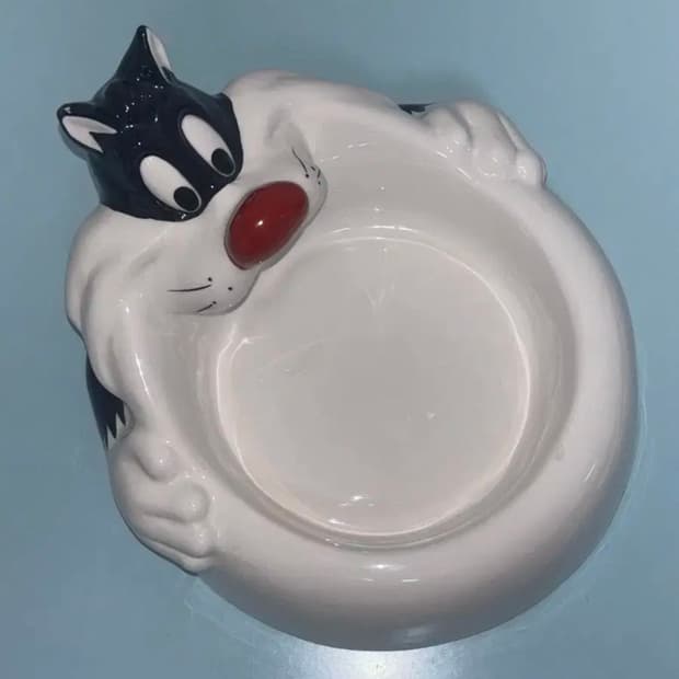 빈티지 루니툰즈 루니툰 실베스터 펫 보울