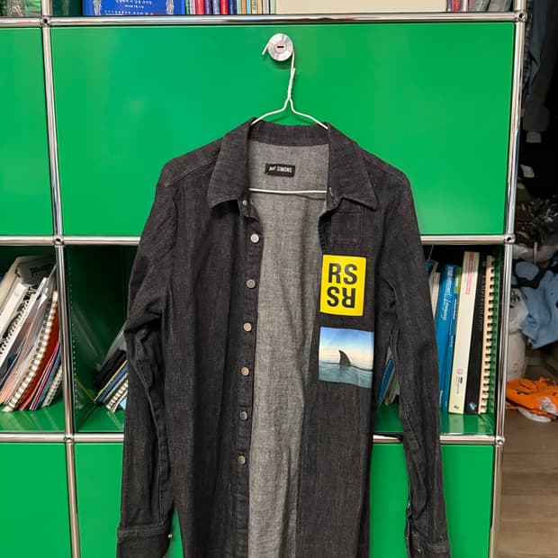 Raf Simons SS15 Denim Shirt Shark Print