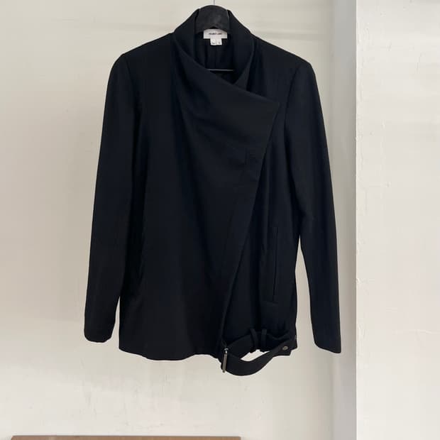 핼무트랭 블랙 에이시메트리컬 울 자켓